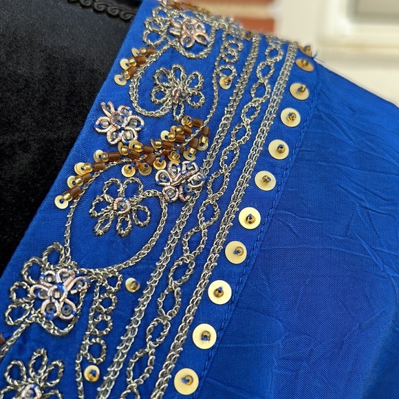 J. Jill gold embellished tie waist blouse.  Vintage J. Jill! - Picture 8 of 14